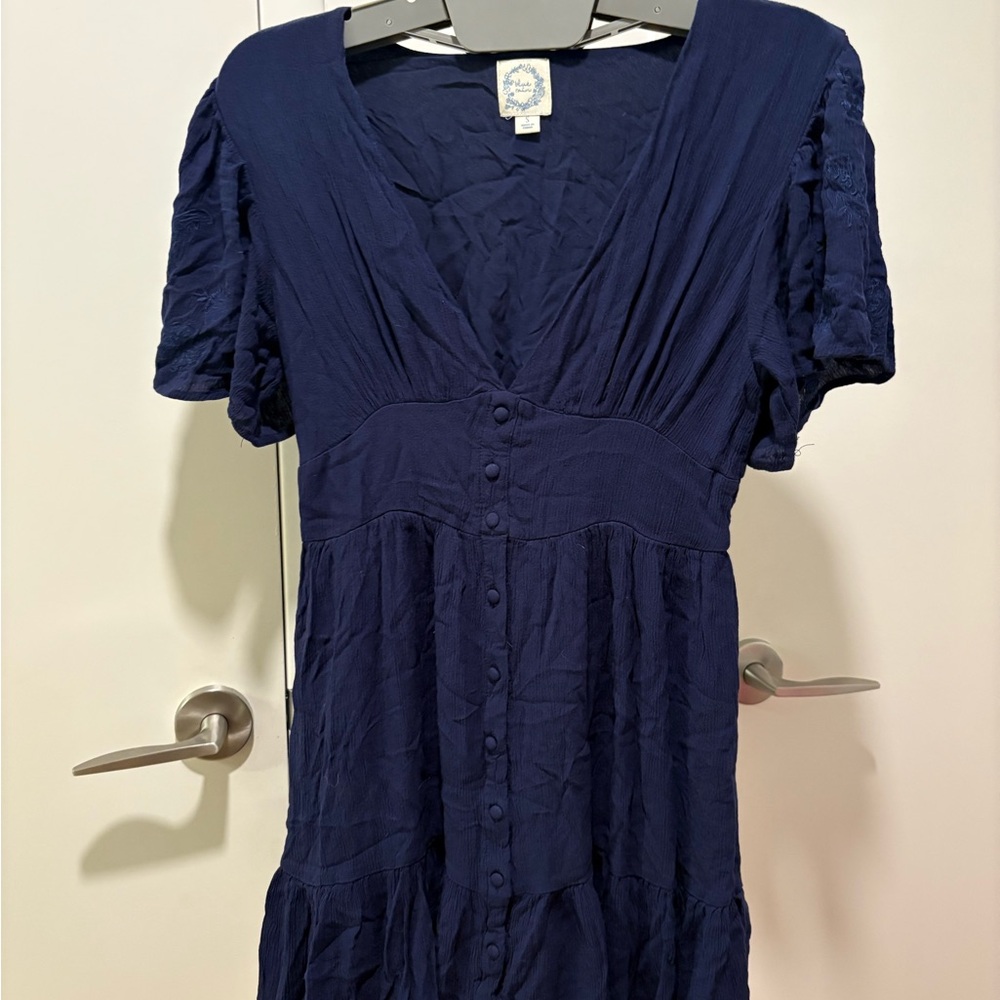 Blue Rain Navy Midi Dress